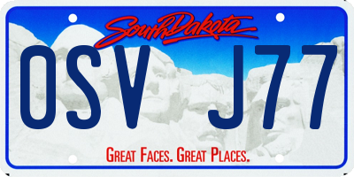 SD license plate 0SVJ77