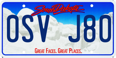 SD license plate 0SVJ80