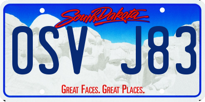 SD license plate 0SVJ83