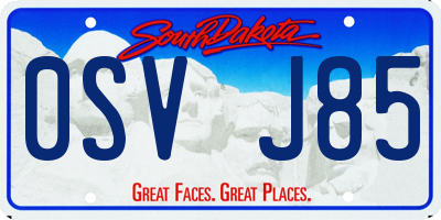 SD license plate 0SVJ85