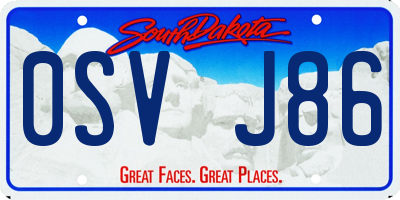 SD license plate 0SVJ86