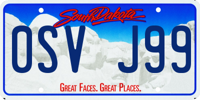 SD license plate 0SVJ99