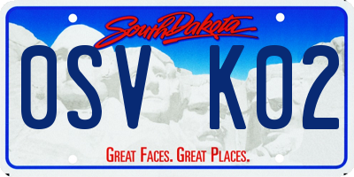 SD license plate 0SVK02