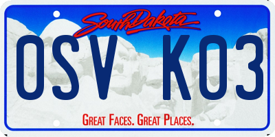 SD license plate 0SVK03