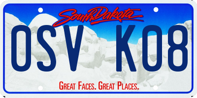SD license plate 0SVK08