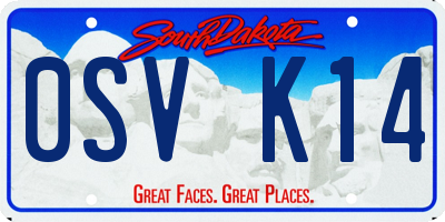 SD license plate 0SVK14