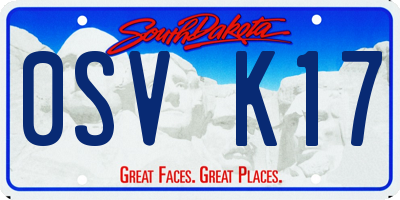 SD license plate 0SVK17