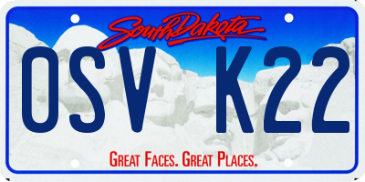 SD license plate 0SVK22