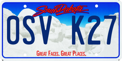 SD license plate 0SVK27