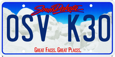 SD license plate 0SVK30