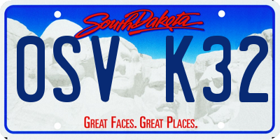 SD license plate 0SVK32