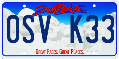 SD license plate 0SVK33