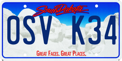 SD license plate 0SVK34