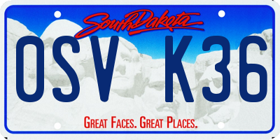 SD license plate 0SVK36