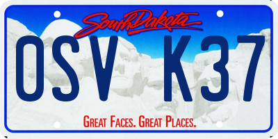 SD license plate 0SVK37