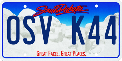 SD license plate 0SVK44