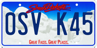 SD license plate 0SVK45