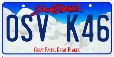SD license plate 0SVK46