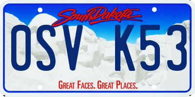 SD license plate 0SVK53