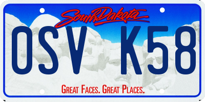 SD license plate 0SVK58