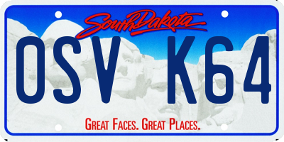SD license plate 0SVK64