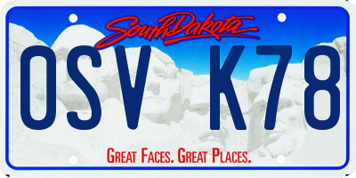 SD license plate 0SVK78
