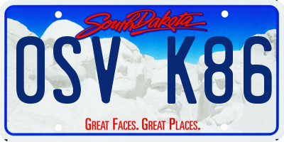 SD license plate 0SVK86