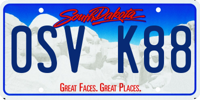 SD license plate 0SVK88