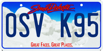 SD license plate 0SVK95