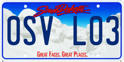 SD license plate 0SVL03