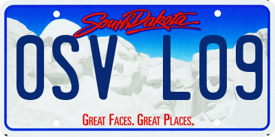 SD license plate 0SVL09