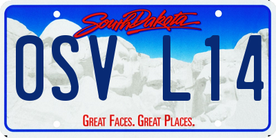 SD license plate 0SVL14