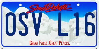 SD license plate 0SVL16