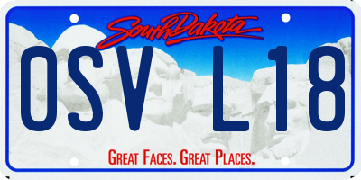 SD license plate 0SVL18