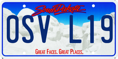 SD license plate 0SVL19
