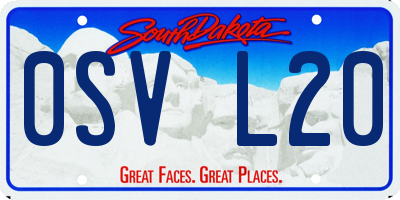 SD license plate 0SVL20