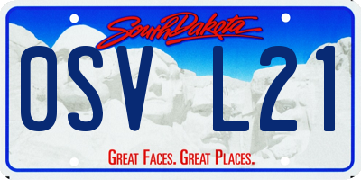 SD license plate 0SVL21