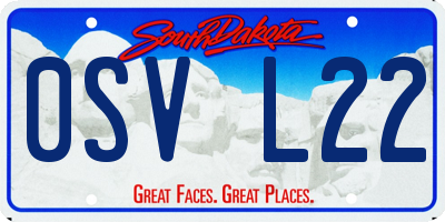 SD license plate 0SVL22