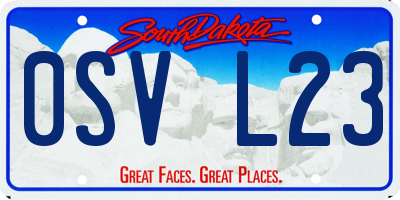 SD license plate 0SVL23