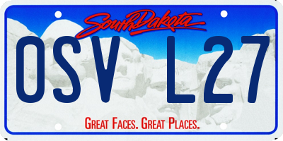 SD license plate 0SVL27