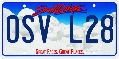 SD license plate 0SVL28