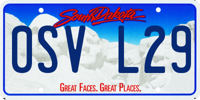 SD license plate 0SVL29
