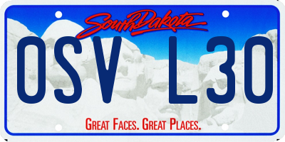 SD license plate 0SVL30