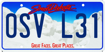 SD license plate 0SVL31