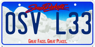 SD license plate 0SVL33