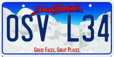 SD license plate 0SVL34