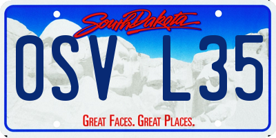 SD license plate 0SVL35