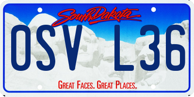 SD license plate 0SVL36