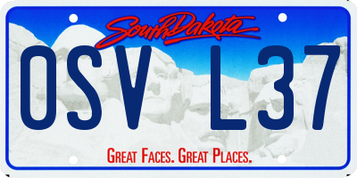 SD license plate 0SVL37