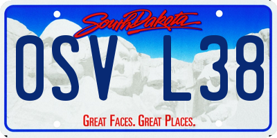 SD license plate 0SVL38